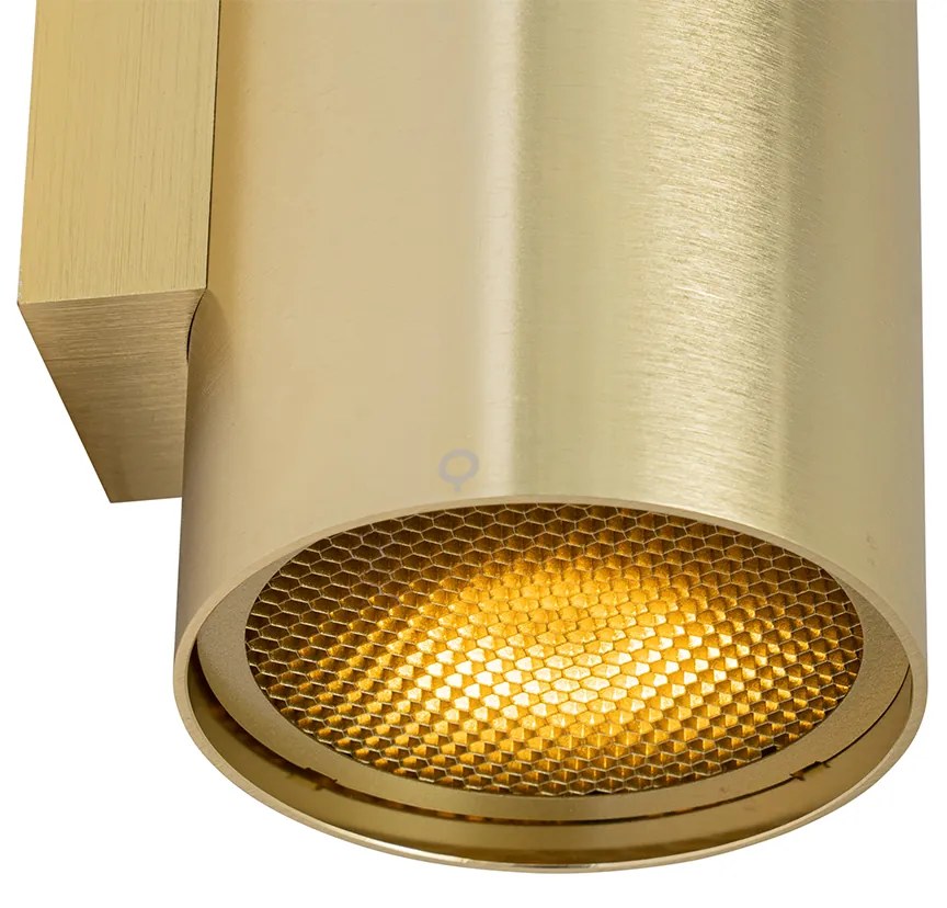 Aplică de perete de design aurie rotundă cu 2 lumini - Sab Honey