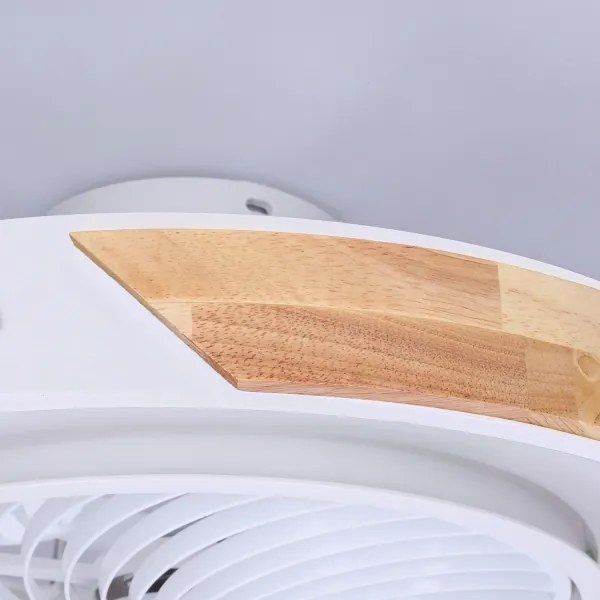 Brilagi-LED Lampă dimabilă cu ventilator, LED/30W/230V, 3000-6500K, alb/stejar + telecomandă