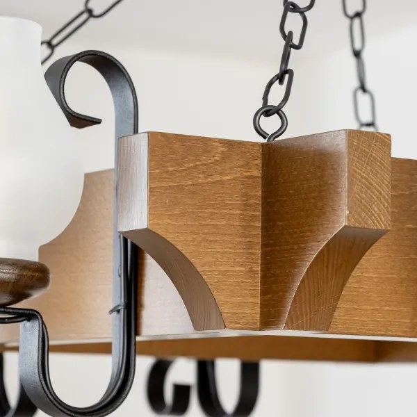 Lustră pe lanț Brilagi QUEEN 8xE14/40W/230V fag/nuc