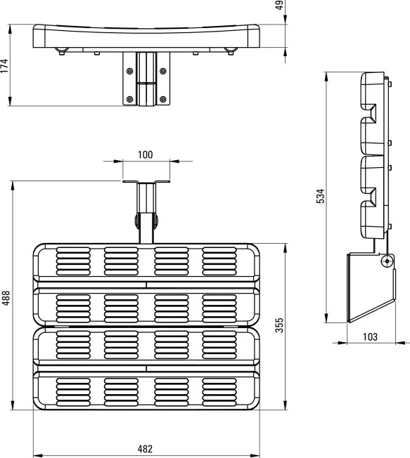 Lehnen Scaun cu montare pe perete, pliabil Finisaj: Alb NIL_651A