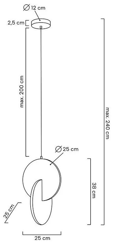 Lustra suspendata LED design decorativ Disc auriu
