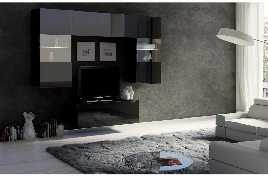 Mobilier living Calabria C10 (Negru) (fără iluminat). 1051630