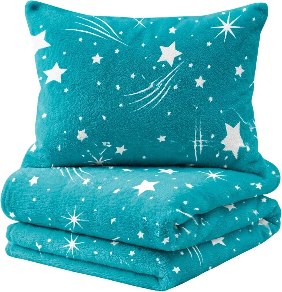 Lenjerie cocolino NIGHT SKY turcoaz Dimensiune lenjerie de pat: 70 x 90 cm | 140 x 200 cm