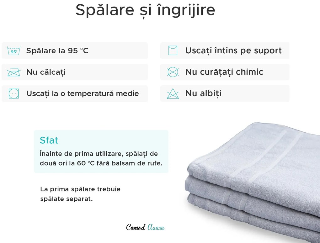 Prosop de corp Deluxe 100x150 cm alb, 100% bumbac