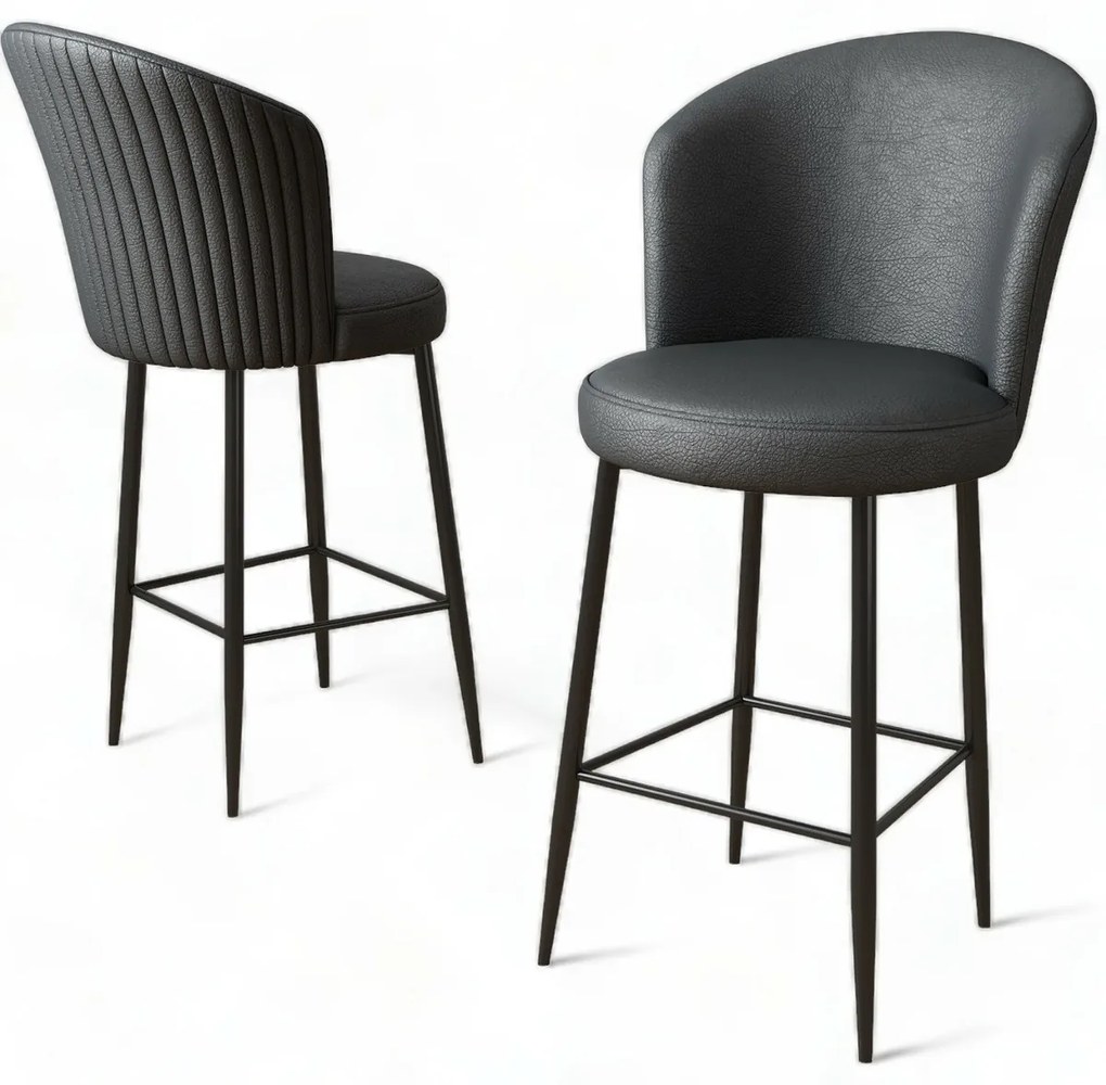 Set de scaune de bar Uras Anthracite, 2 buc., 2 buc.