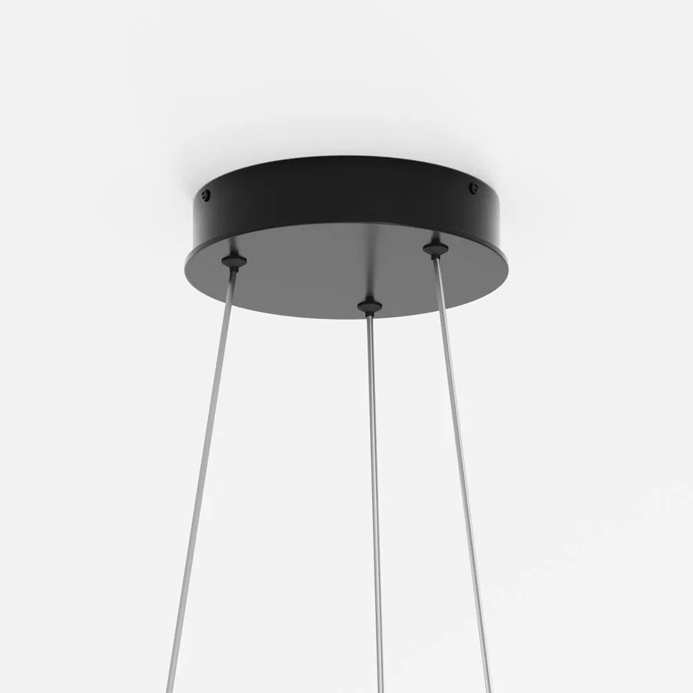 Lustra inelara suspendata LED Rim 80cm negru