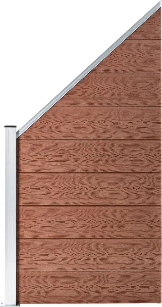 vidaXL Panou de gard, maro, 95x(105-180) cm, WPC