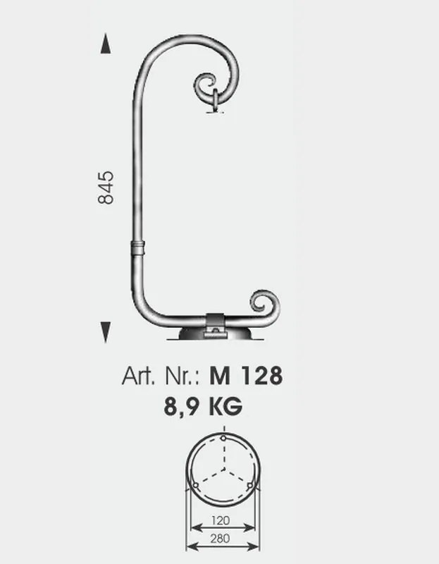 Stalp piedestral iluminat exterior design medieval cu felinar rotund si acoperis nituit, din fier forjat, inaltime 86cm, AL 6001