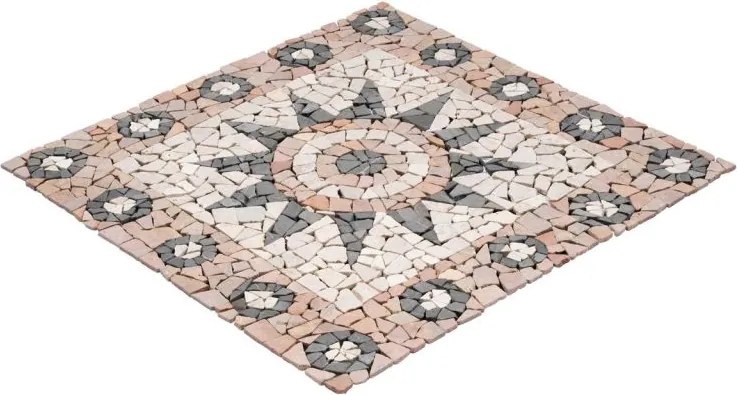 Mozaic din marmură, motiv floare, 90 x 90 cm