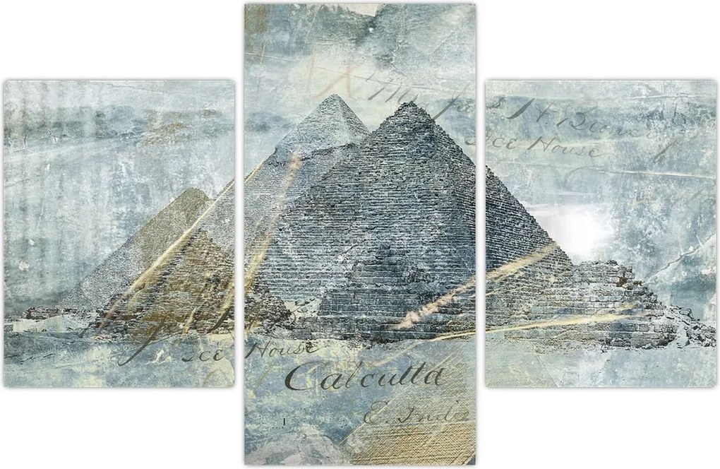 Tablou - Piramide în filtru albastru (90x60 cm)