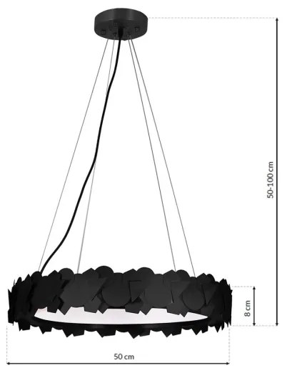 Lustră LED pe cablu SOHO 1xLED/24W/230V neagră