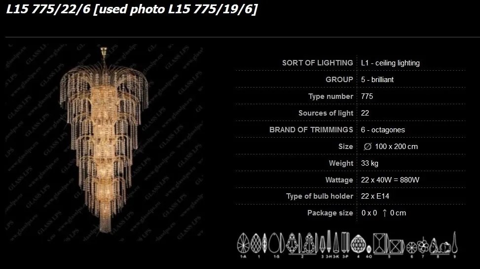 Candelabru, Lustra casa scarii cristal Bohemia, diametru 100cm