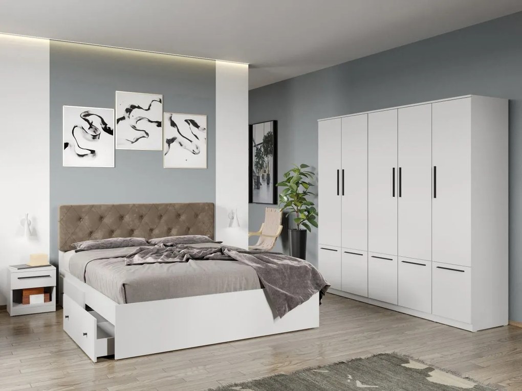 Set mobila dormitor 4 piese Alb Levi C10