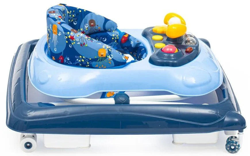 Baby Mix Walker pentru copii cu volan și roți dinsilicon, albastru închis, 50 x 44 x 50 cm