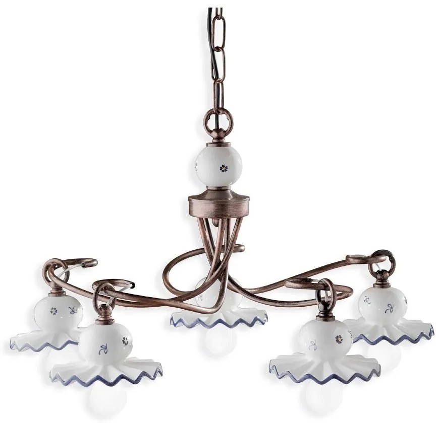 Candelabru cu 5 brate design clasic realizat manual din ceramica ROMA