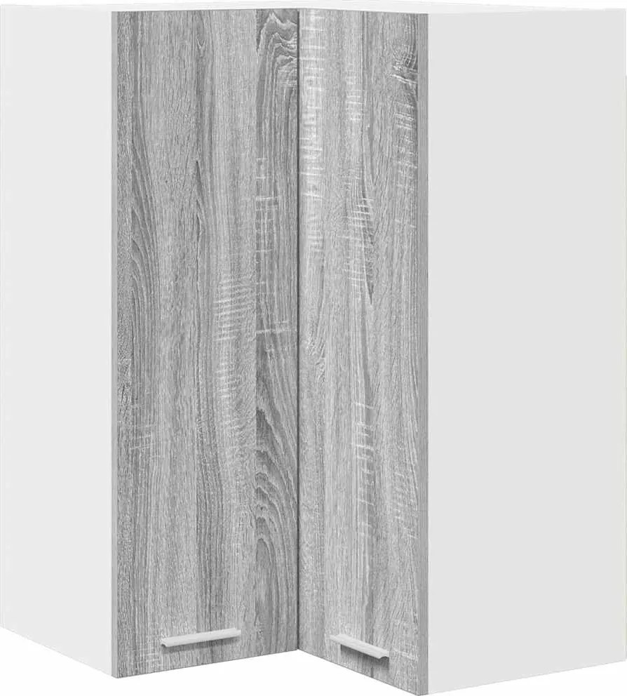 vidaXL Dulap suspendat Gri Sonoma și Alb 57 x 57 x 80 cm Lemn compozit