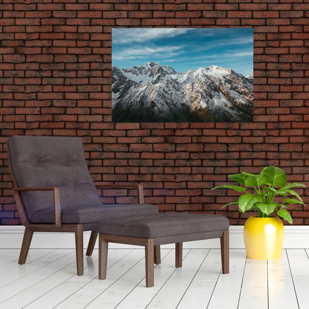 Tablou cu vârfuri înzăpeziți, Fiordland (90x60 cm)