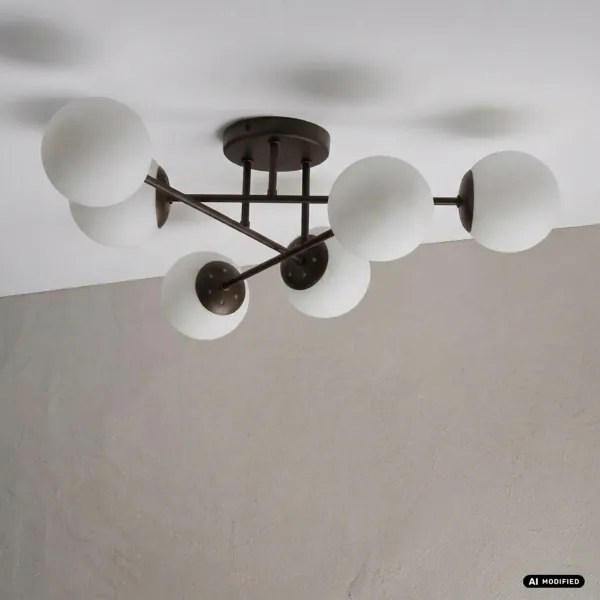 Lustră aplicată MALENA 6xE14/5W/230V maro/alb