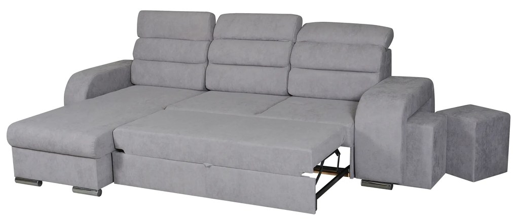 Canapea universală, material textil, gri, LESAT ROH UNI