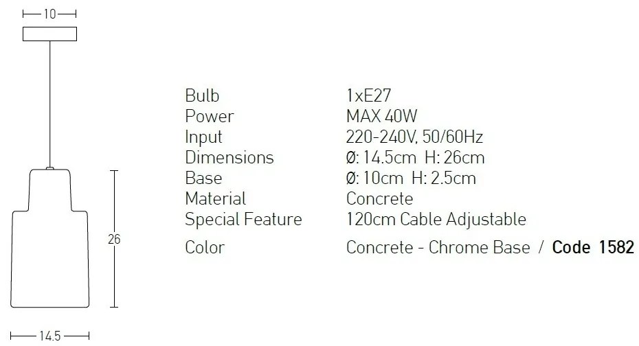 Pendul din beton design modern Musa