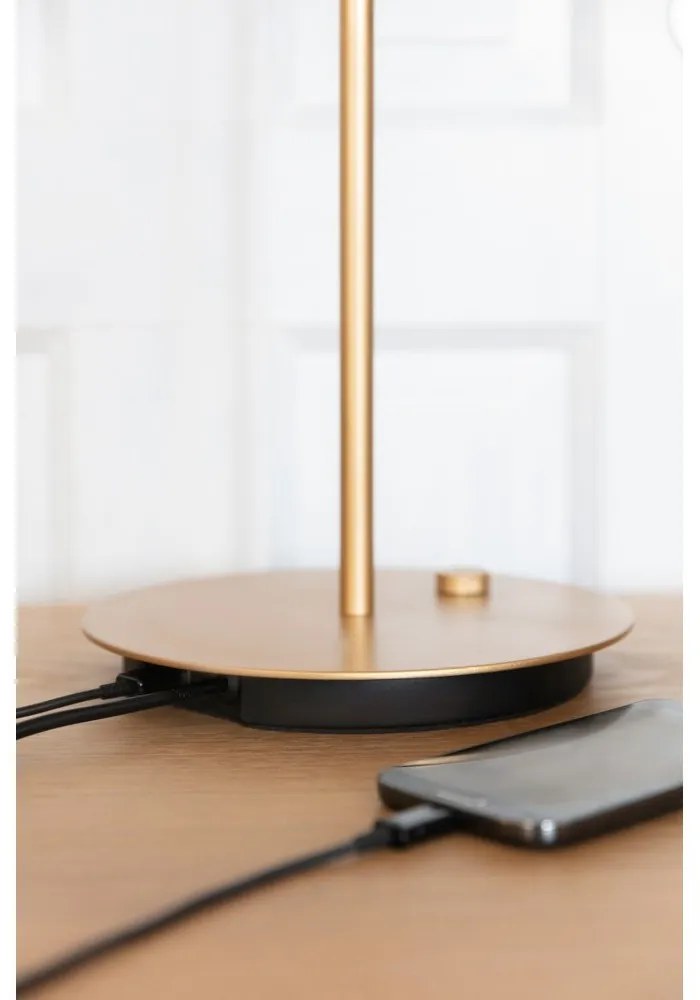 Veioză gri antracit LED cu intensitate reglabilă cu abajur din metal (înălțime 41,5 cm) Asteria Table – UMAGE