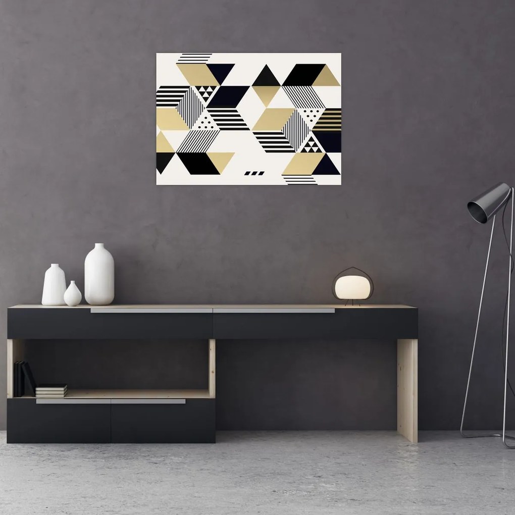 Tablou pe sticlă - Forme geometrice N⁰1 (70x50 cm)