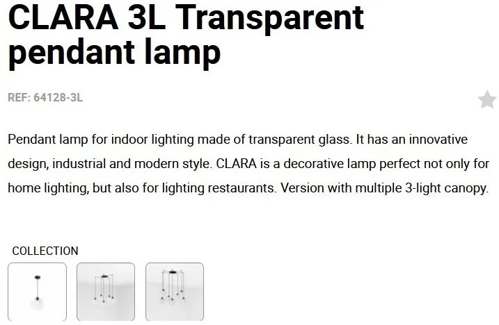 Lustra cu 3 Pendule design minimalist CLARA
