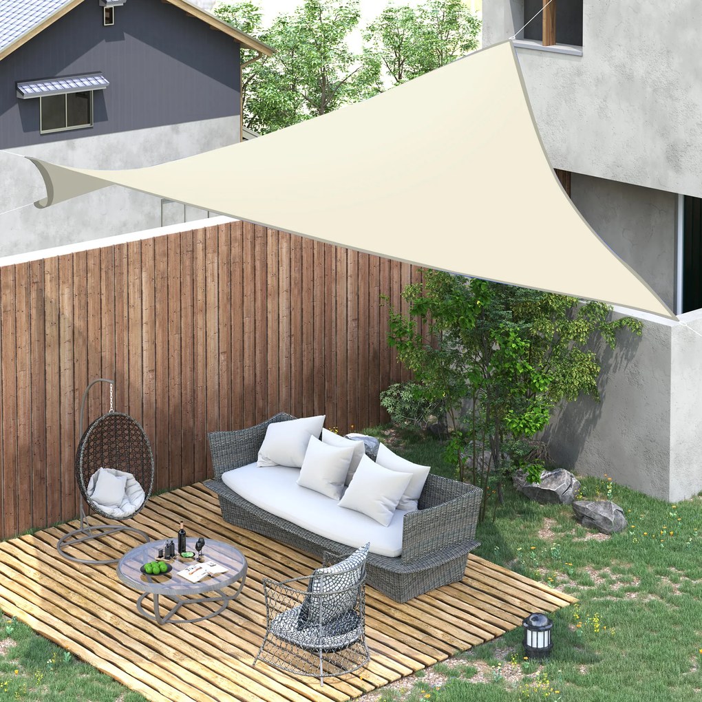 Outsunny Voal de umbra pătrat 3x3m material pentru exterior protecție anti-UV, pentru grădină terasă exterior patio piscină balcon, crem | Aosom Romania