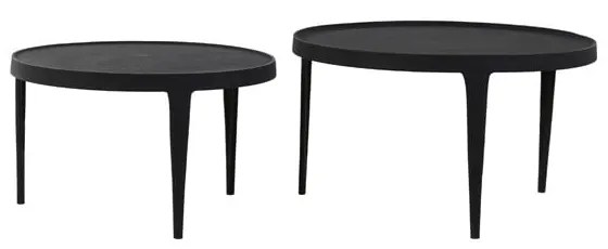 Măsuțe de cafea negre 2 buc. rotunde ø 75 cm Tobias – Light & Living