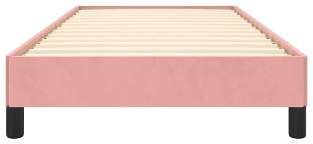 Cadru de pat, roz, 90x200 cm, catifea Roz, 25 cm, 90 x 200 cm