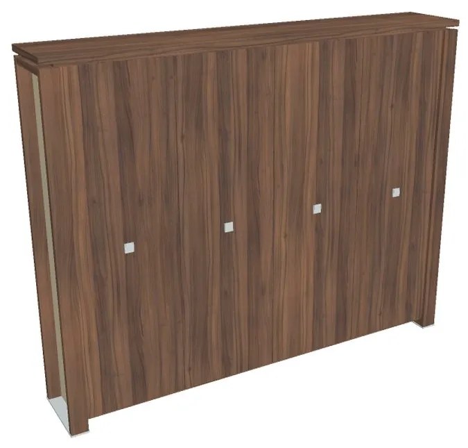 Dulap înalt pentru haine Verno+ S 260 x 46 x 210 cm, nuc / vanilie