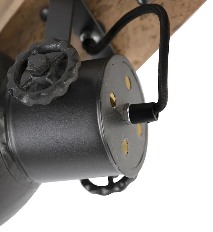 Spotlight industrial gri închis cu lemn de mango cu 2 lumini - Mangoes