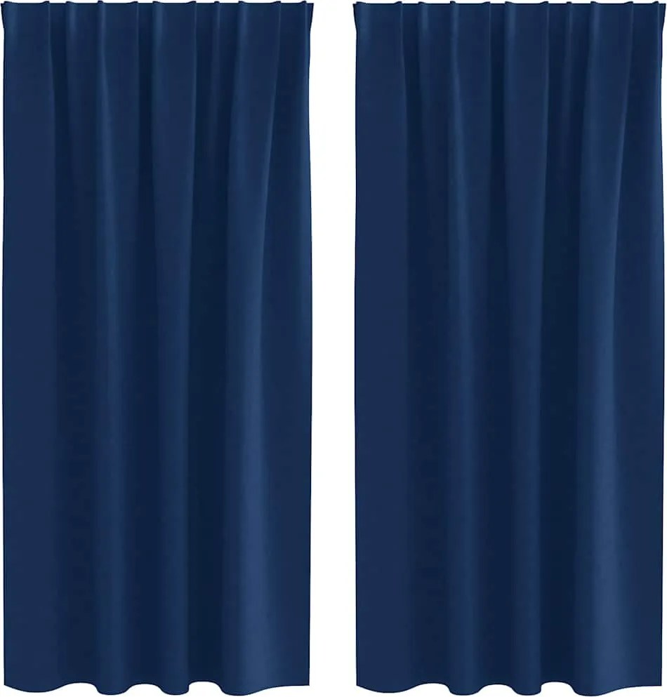 vidaXL Perdele Opaque cu Inel 2 pcs Albastru închis 175 x 140 cm