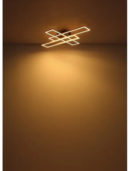 Plafonieră LED Globo 67208-40G DAKARI 40W/230V 3000K 60x80 cm negru/auriu