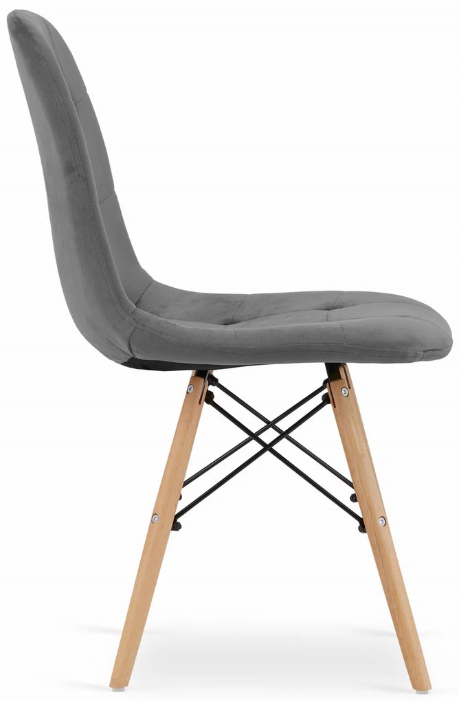 Reducere Scaun de masa din catifea gri DUMO calitate II.