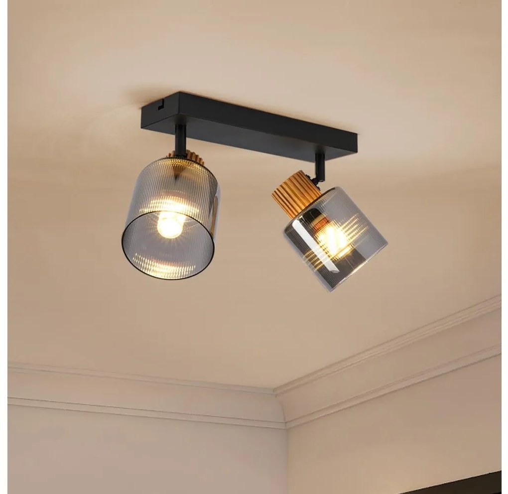 Brilagi - Spot HYGGE 2xE14/15W/230V negru/fumuriu