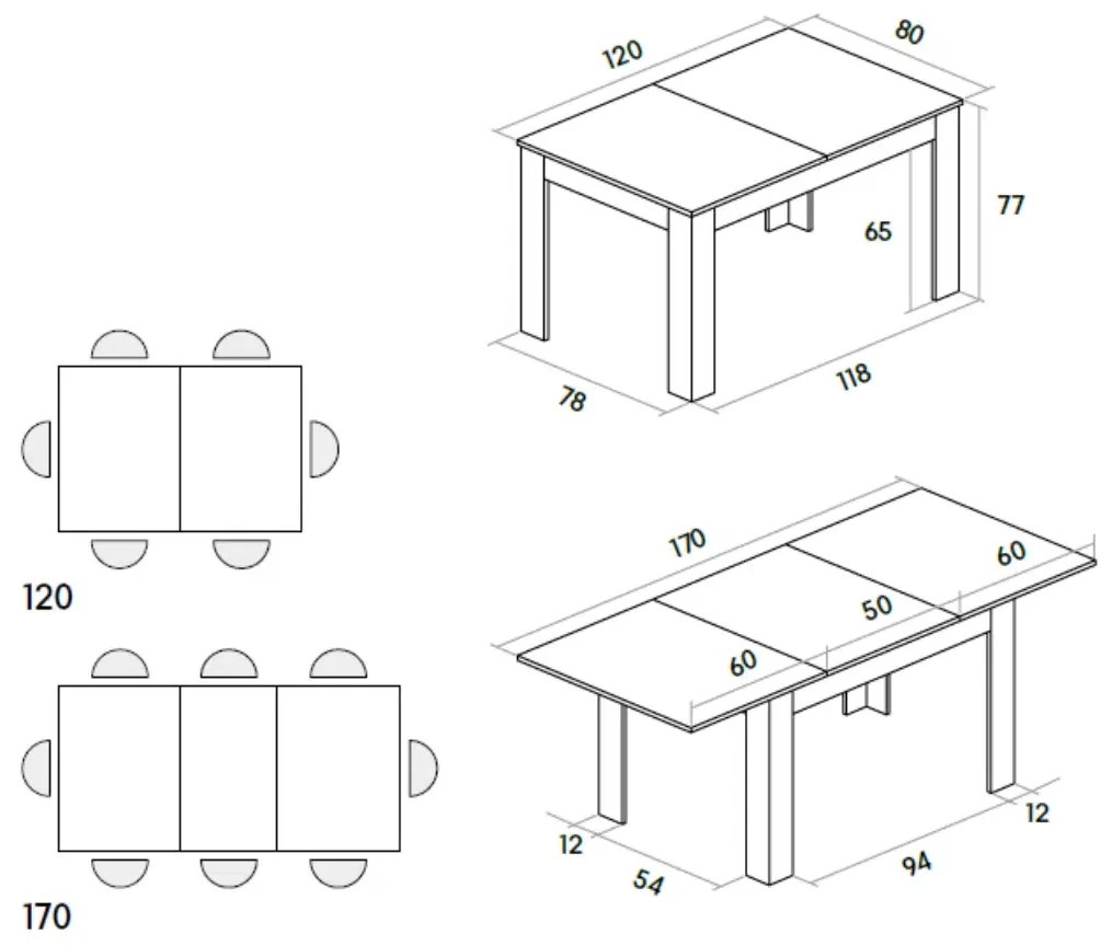 MASA LIZZY extensibila 120 cm/90 cm - BEJ TORTORA