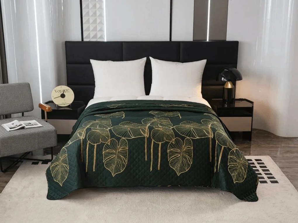Cuvertura de pat VENECIA verde inchis Dimensiune: 170 x 210 cm