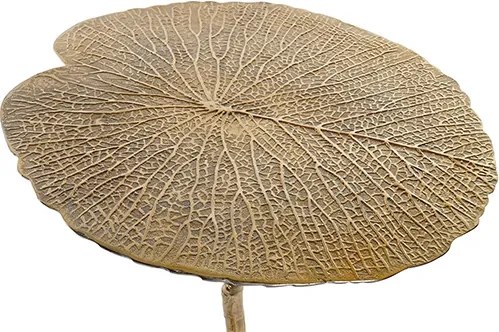 Masuta Golden Leaf din metal auriu 53 cm