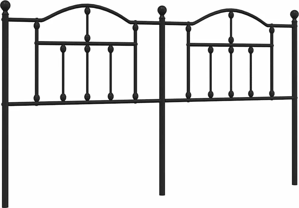 vidaXL Tăblie de pat de schimb metalică, negru, 180 cm