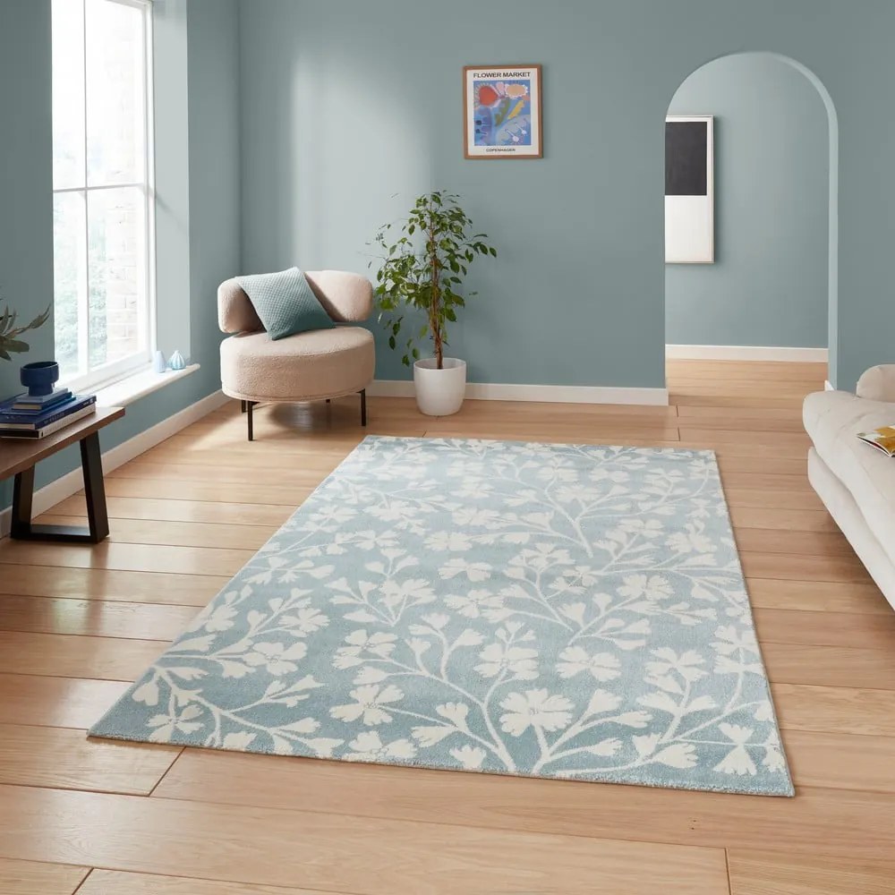 Covor albastru 160x230 cm Grace Floral – Catherine Lansfield