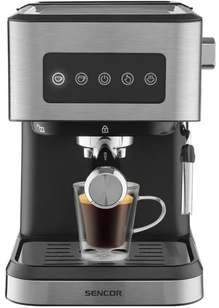 Sencor - Espressor cu pârghie 1050W/230V, negru/crom mat