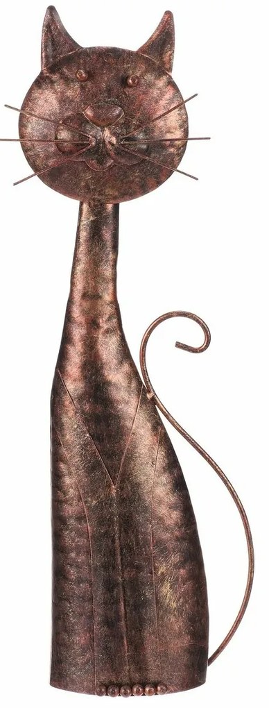 Decorație metalică pentru grădină Pisică dincupru, 15 x 44 x 7 cm