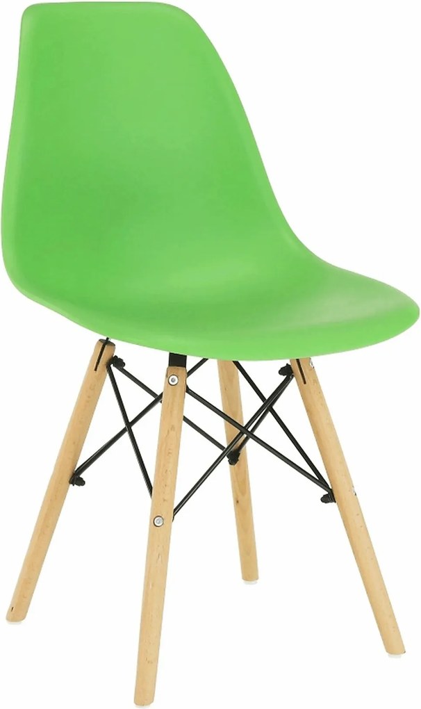 Scaun CINKLA 3 NEW, verde/fag, plastic/lemn, 46x54x82 cm