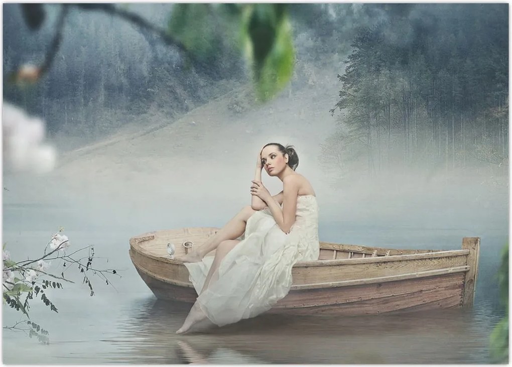 Tablou - Femeia pe barcă (70x50 cm)