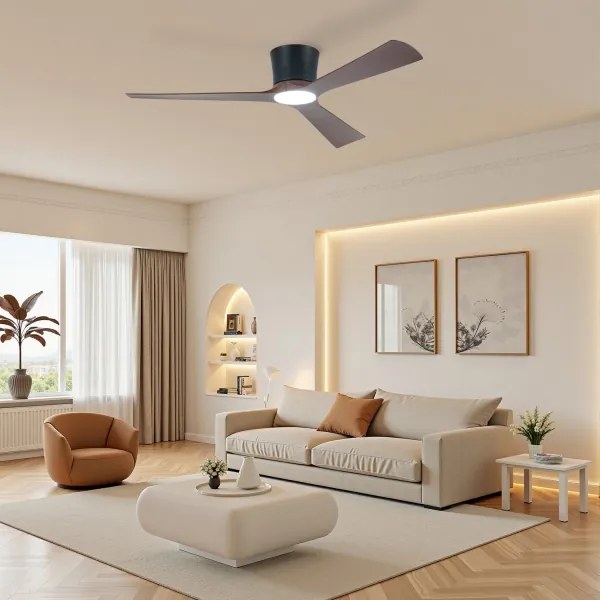 ZEVENTI - Ventilator de tavan LED AUREX LED/24W/230V Wi-Fi Tuya negru/nuc + telecomandă
