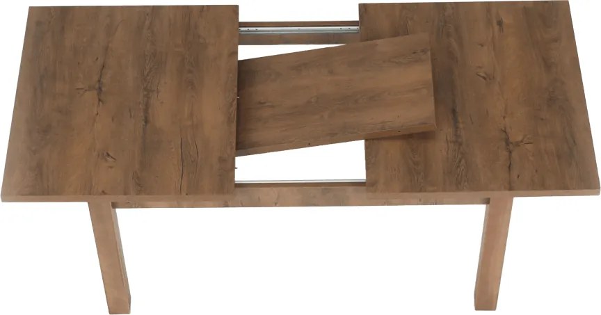 Masă extensibilă pentru dining, stejar lefkas închis, 160-203x90 cm, MONTANA STW