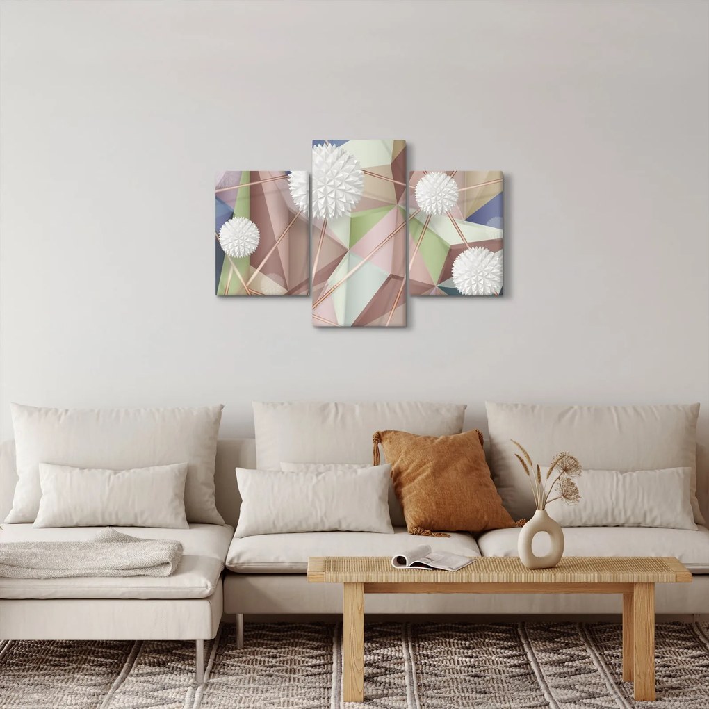 Tablou - 3D abstract culori pastel (90x60 cm)