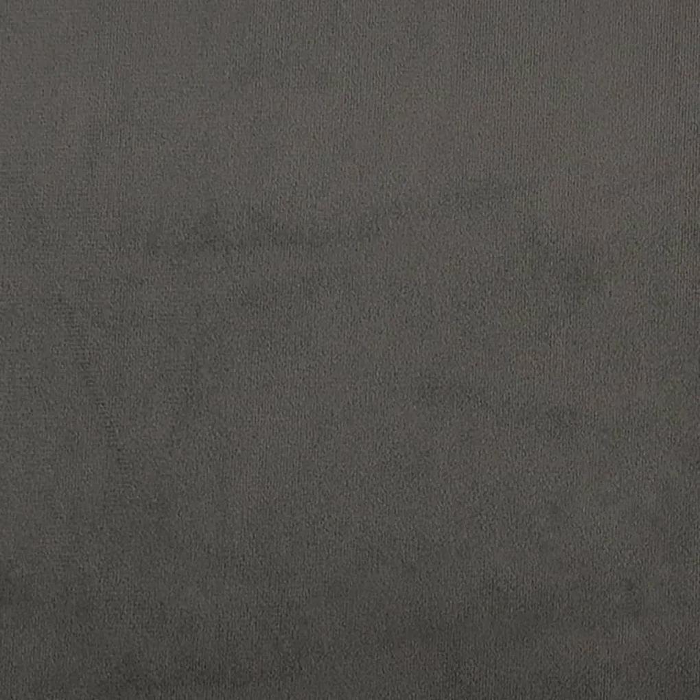 Pat box spring cu saltea, gri inchis, 120x200 cm, catifea Morke gra, 35 cm, 120 x 200 cm