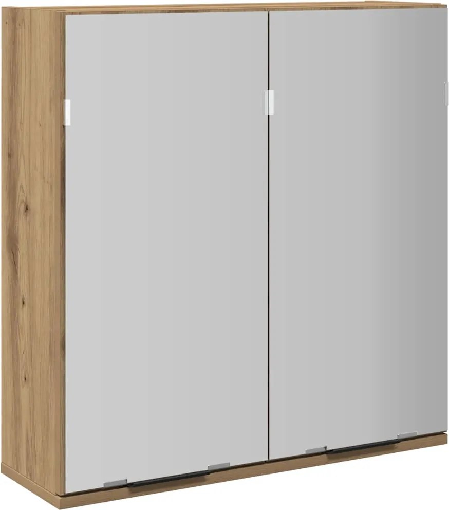 vidaXL Dulap cu oglindă pentru baie Stejar artizanal Lemn prelucrat